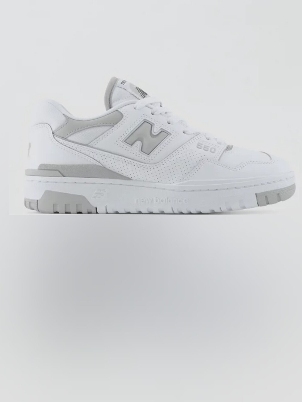 New Balance 550 White with Light Gray Accents Women's 6